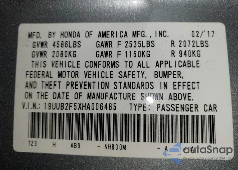 2017 Acura Tlx Technology Package z USA, uszkodzony, nr VIN 19UUB2F5XHA006485